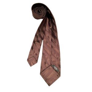 🆕BARBA 7FOLD Brown Striped Silk Tie HANDMADE ITALY 60"/ 3.2" NWOT